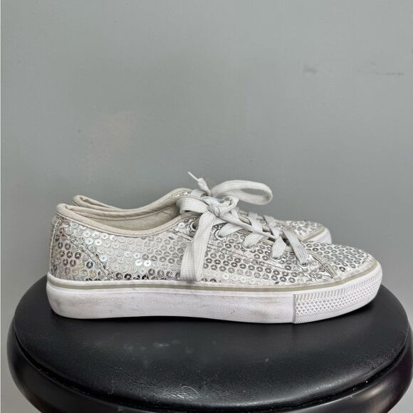 SALE! Silver Balera Sequin Dance/Hip-Hop Shoes Size 7 EUC - Picture 3 of 5